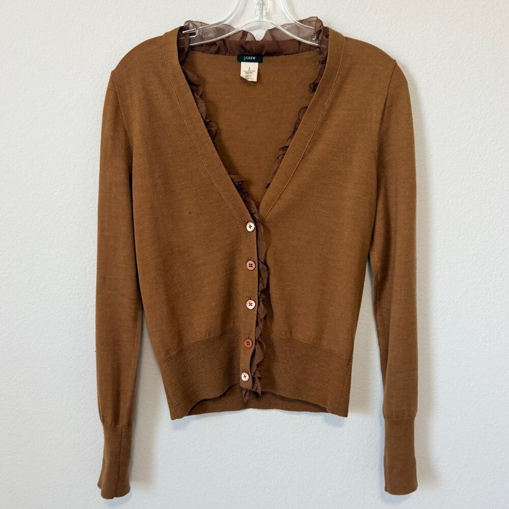 J. Crew 100% Merino Wool Long Sleeve Button Up Cardigan Sweater Women's Size S